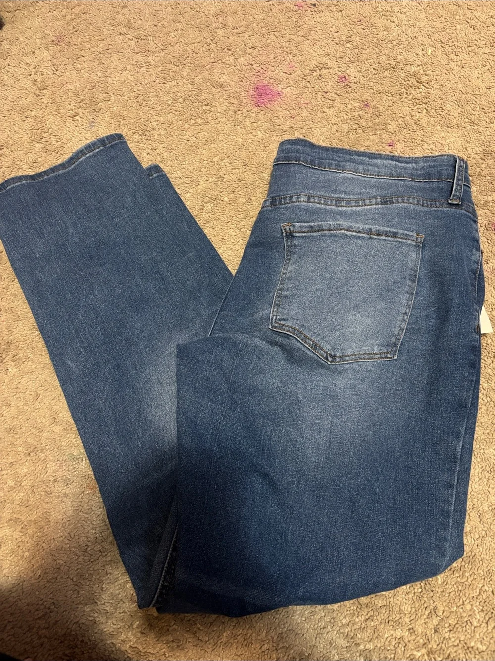 House of Triot Blue Denim Straight Men’s Jeans with Gold Stitching